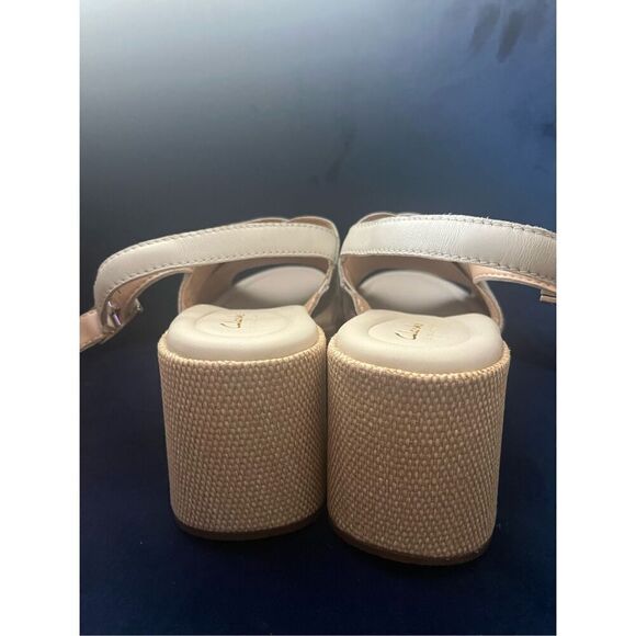 Clarks White‎ and Tan Heeled Sandals - Picture 6 of 9